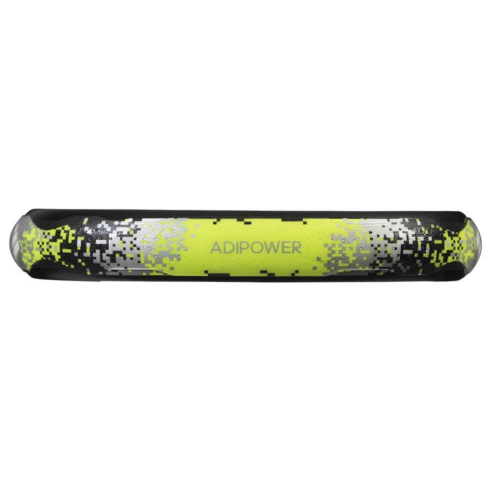 Adidas Adipower 3.2 paddle racquet in yellow and black with geometric design, featuring high-quality durable materials.