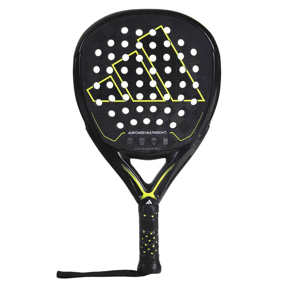 Adidas Adipower Multiweight 2023 paddle racket in black and yellow, ideal for Racchette da Padel.